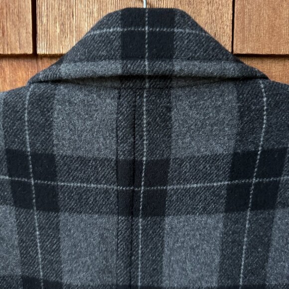 NWOT Vince Plaid Melton Car Coat in Black/Gray Wool Blend in Women's Large - Picture 15 of 16